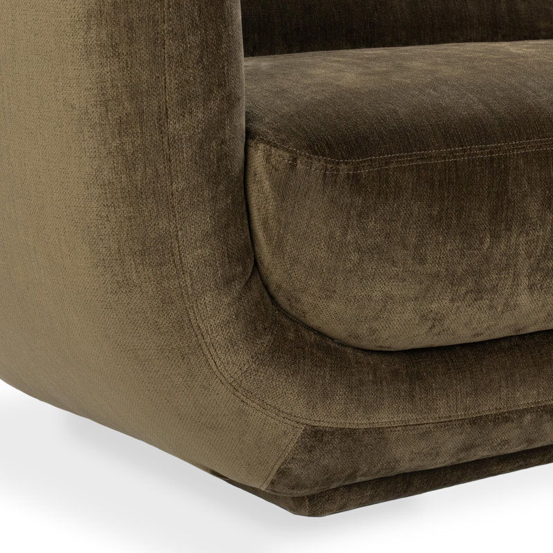 Nico 93" Upholstered Sofa in Brick, Olive Green Velvet