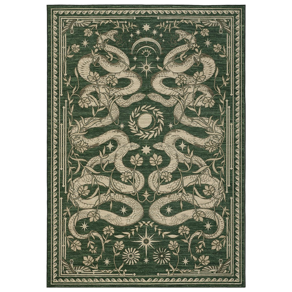Bungalow Rose Snakes Machine Washable Area Rug Non Slip Wild Life ...