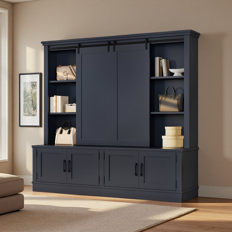 The Multifunctional Entryway Cabinet Features Sliding Rails For Ample Storage Space, Cleverly Combining A Storage Unit With A Tree-Shaped Entryway Design