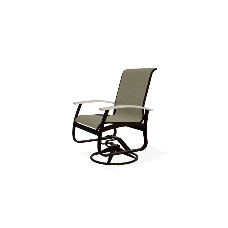 Chaise de patio pivotante Askar, Bristol taupe Sunbrella®, Blanc P50, Kona texturé