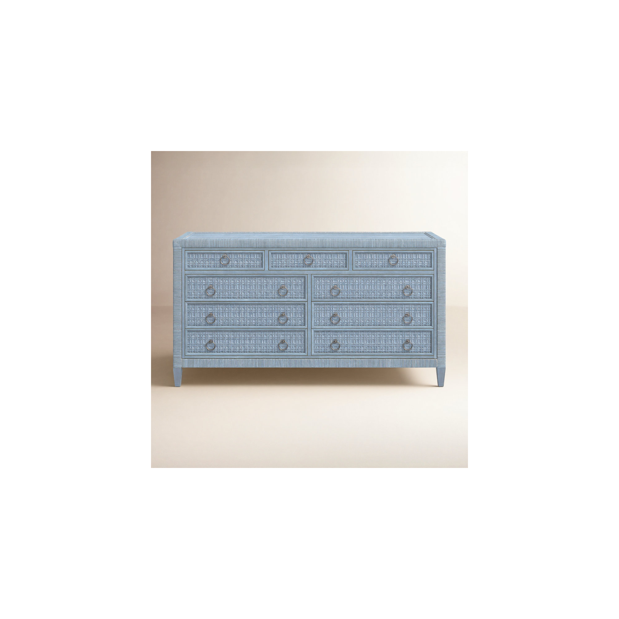 Monterey 9 Drawer 64'' W Dresser, Yes, Satin Nickel, Sea Glass