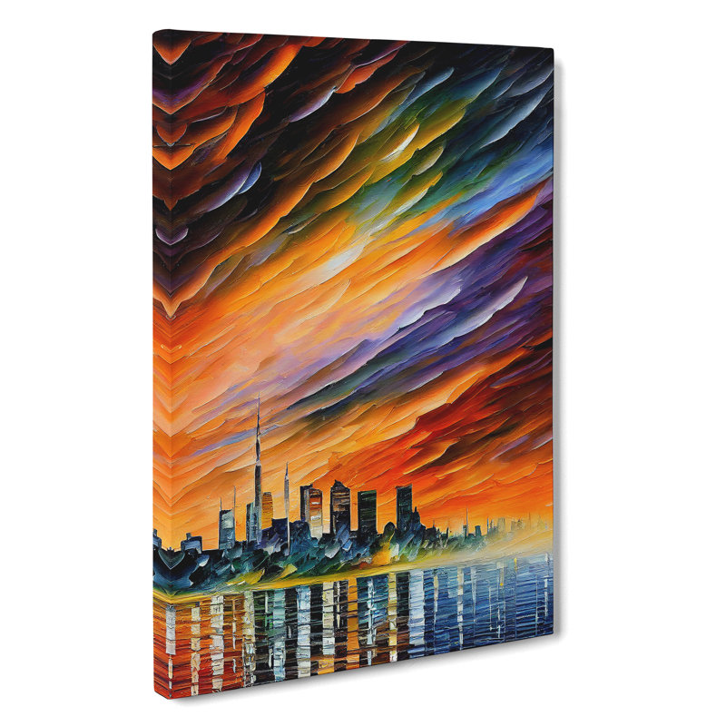 XC1022-1402X City Skyline At Sunset No.1 - Wrapped Canvas Print, 60cm H x 40cm W