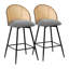 66 cm H Swivel Upholstered Bar Stool & Counter Stool with Metal Legs (set of 2 & set of 4)-2033917740-2033917738