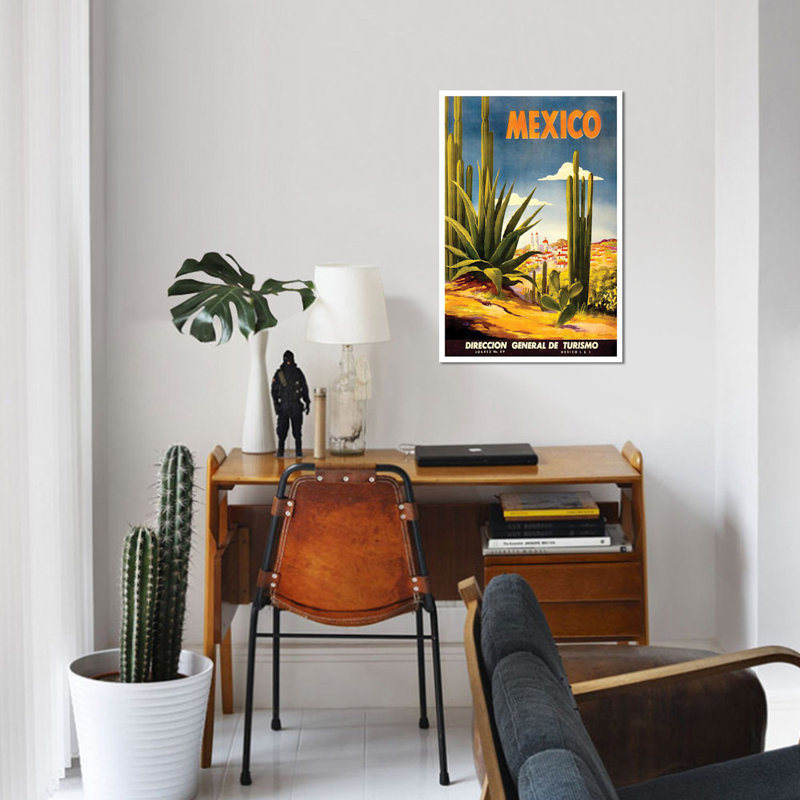« mexico ii », affiche rétro sur toile, 18" H x 12" L x 1,5" D