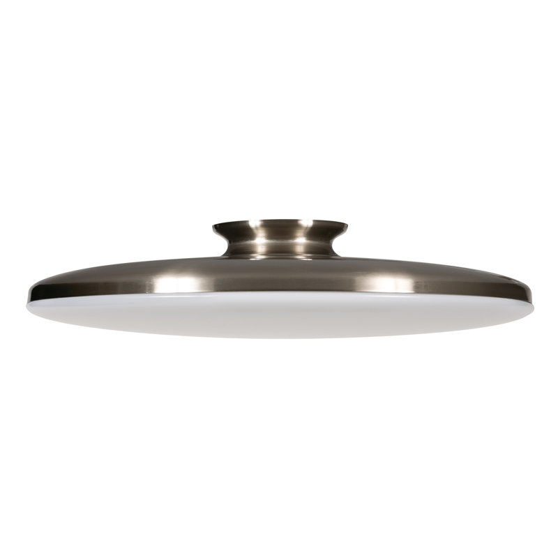 Aiyden Acrylic Flush Mount, Satin nickel, 4.38" H x 19" W x 19" D