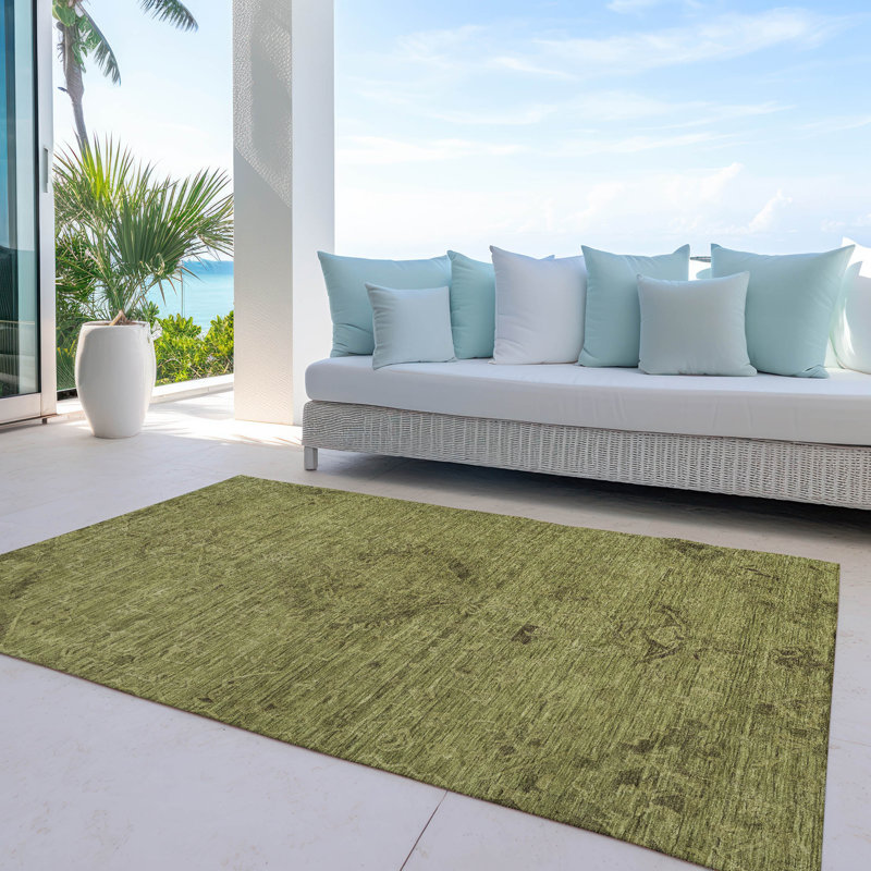 Tapis intérieur / extérieur lavable olive Malia , 5' x 7'6"