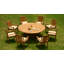 6 Seats 7 Pcs Grade-A Teak Wood Dining Set: 72" Round Table And 6 Cahyo Stacking Arm Chairs #11CH1706-121716872