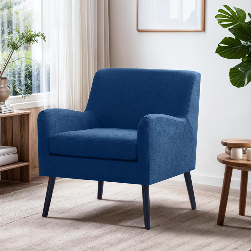 Edyce Upholstered Accent Chair, Blue Polyester