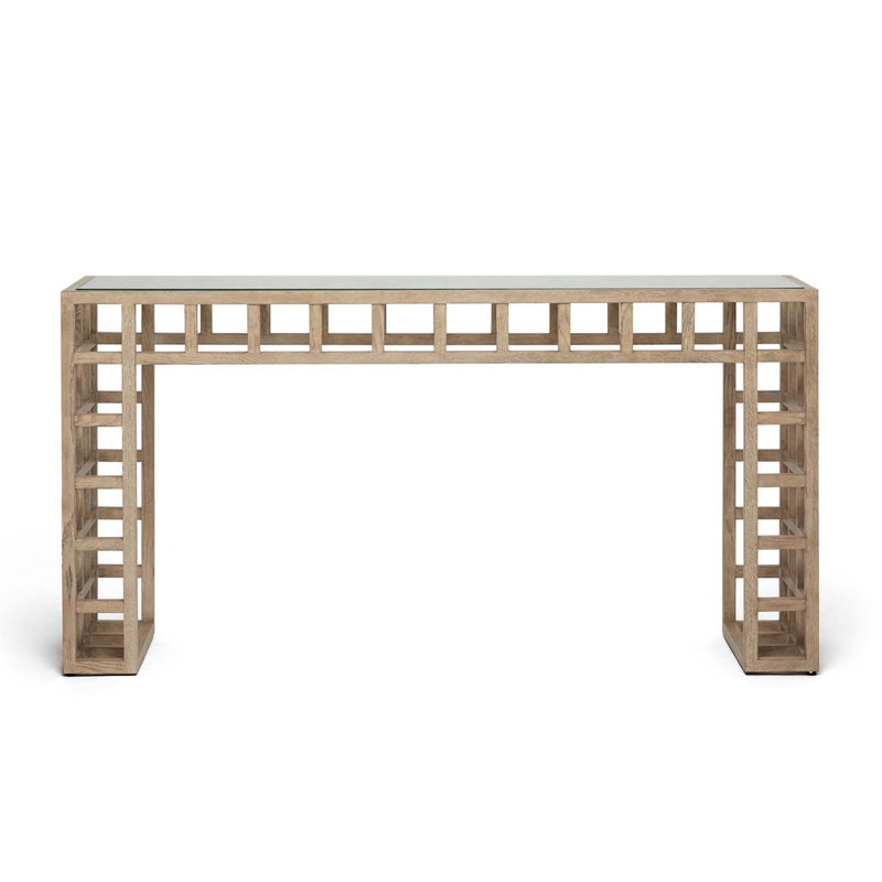 Corinne 61'' W Glass Console Table