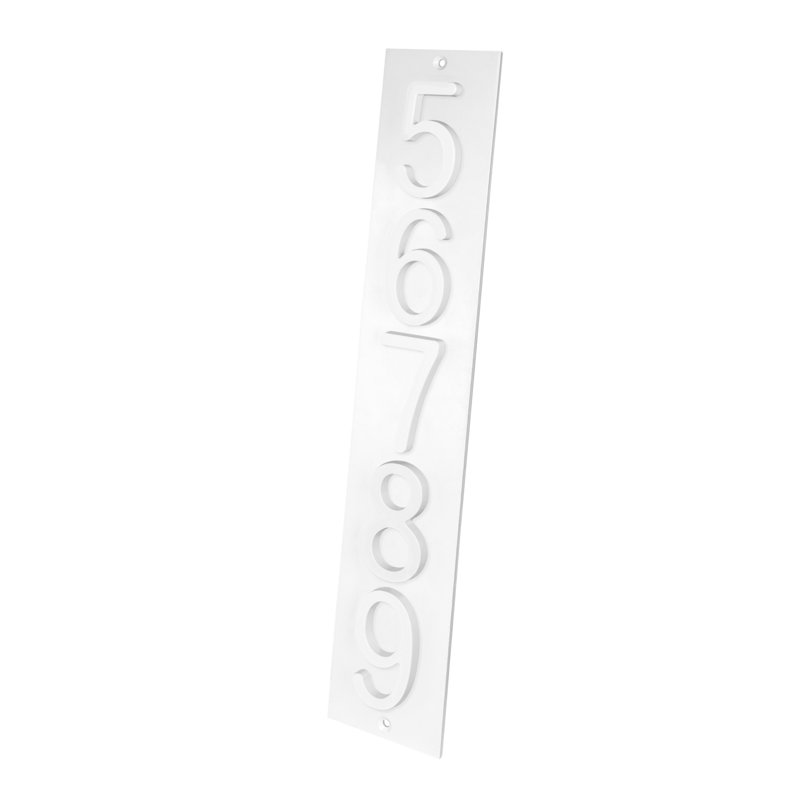 Plaque d'adresse verticale Amgo, Blanc, Blanc, Oui