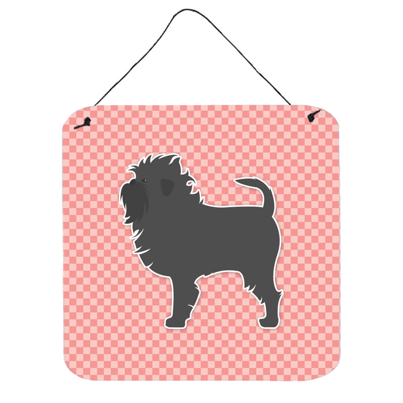 Décoration murale damier affenpinscher, Rose