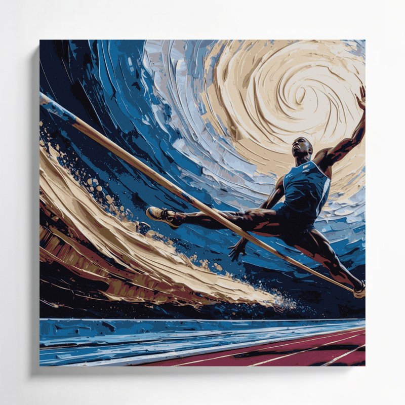 Art sur toile mauve Sports Pole Vaulting, H 12 po x l 12 po