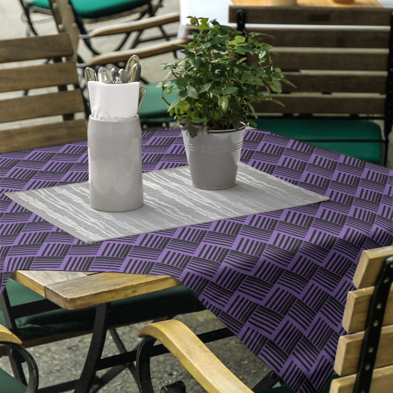 Rayures nattes classiques Nappe, Mauve / Noir