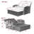 PE Wicker Rattan Double Chaise Lounge, 2-Person Reclining Daybed with Adjustable Back and Cushions-2087564641