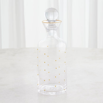 Celebration Decanter-Clear W/Gold Dots