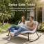 Double fauteuil à bascule Papasan pour 2 personnes avec coussins pour patio