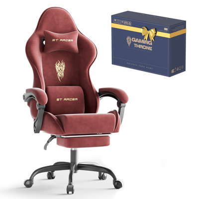 Fauteuil de jeu ergonomique en velours avec repose-pieds Soontrans