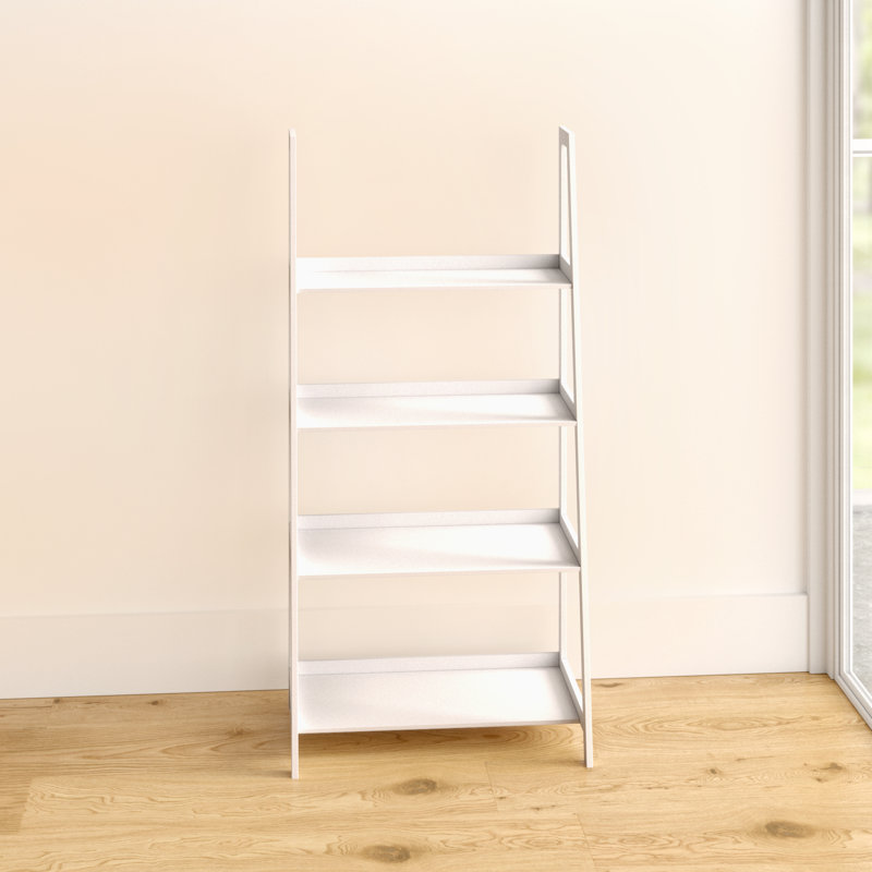 Sansa Ladder Bookcase, White, 130cm H x 63cm W x 40cm D