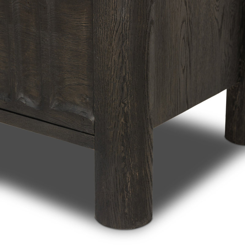 Ezri 2 - Drawer Solid Wood Nightstand, Black