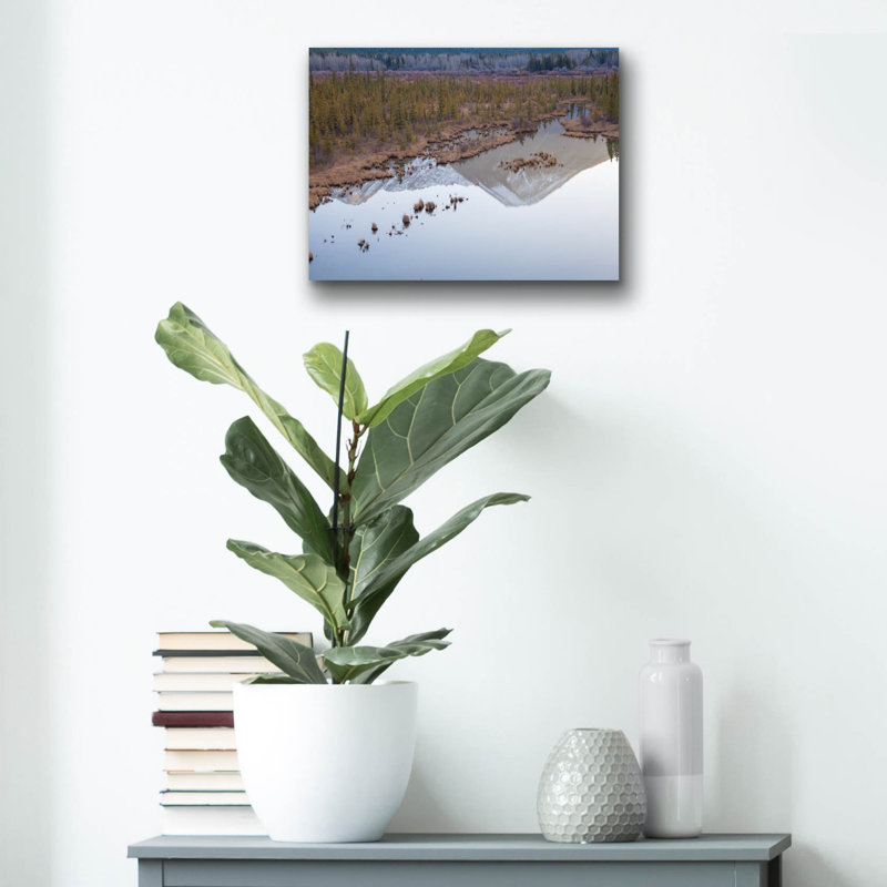 "Vermillion Lakes 2" par Joe Reimer, art mural en verre acrylique, H 12 po x l 16 po x P 0,13 po