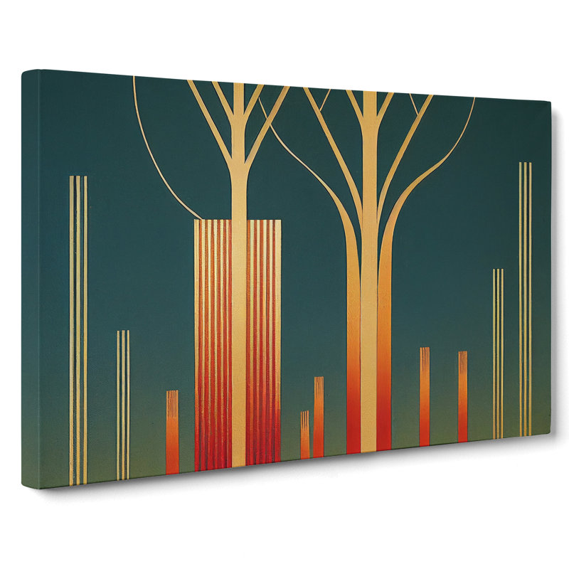 Deco Trees - Wrapped Canvas, 50cm H x 76cm W x 3cm D