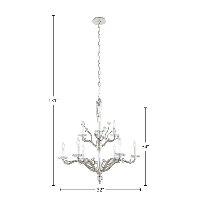 Lustre étain Venus 9 LT Kalco, Étain
