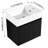 Bathroom Cabinet Sink 24 Inch - Modern Outlook, Soft Close Function, Mounted Style, Resin Sink, Plywood, Black Chestnut Tone Vanity With Aesthetic, Doors, Color-183802159-183802156