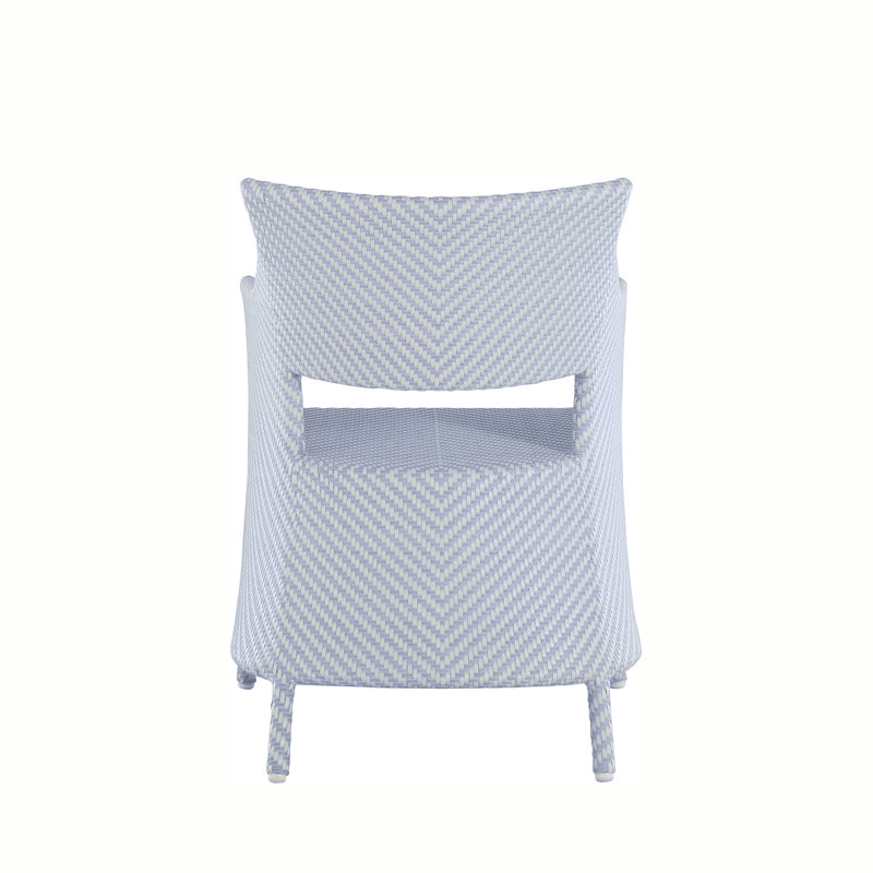 Bari Outdoor Dining Armchair, White/Chambray
