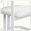 Chaise 2 pièces avec accoudoirs rembourrés en tissu et structure en métal blanc-1341346897