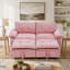 Canapé-lit convertible 73 po en velours rose avec matelas coulissant