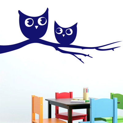 Décalcomanie murale owls sur une branche