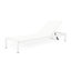Chaise longue polyvalente en maille respirante avec roulettes en aluminium et portatives - Siège réglable blanc rouille - Structure