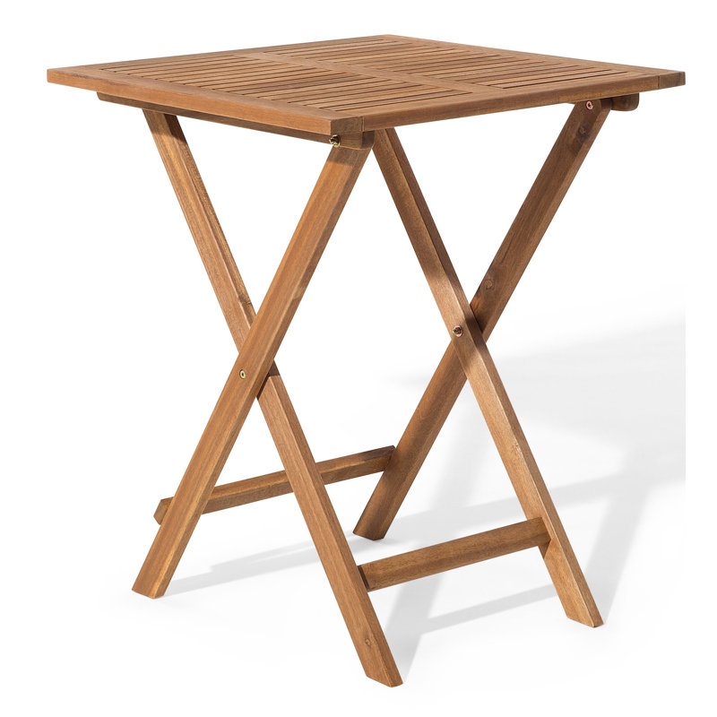2 - Person Acacia Solid Wood Patio Dining Set Umbrella Hole Included Square Table