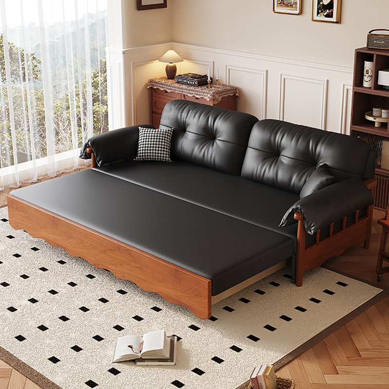 Canapé-lit en cuir 76,77 po, H 33,86 po x l 76,77 po x P 32,28 po
