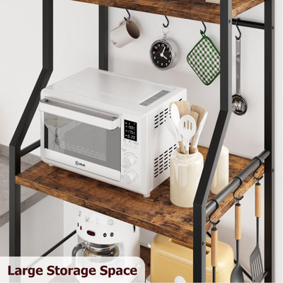 Kitchen Bakers Rack, Microwave Oven Stand With 2 Large Wire Basket