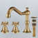 8 inch 2 Handles 3 Holes Widespread Bathroom Sink Faucet Bathroom Vanity Faucet Basin Mixer Tap Faucet Matching Pop Up Drain with Overflow