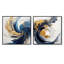 Ensemble de 2 collages carrés bleu foncé et or à motif de spirales abstraites XXIII-974015119-974015114