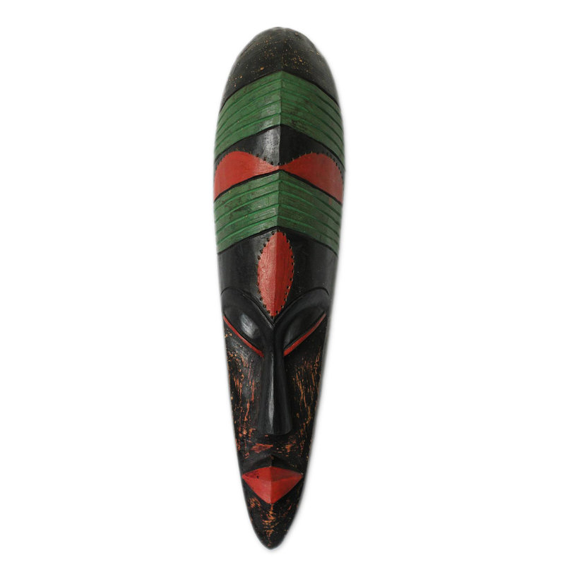 Décoration murale à masque de bois gabonaise intercessor fang