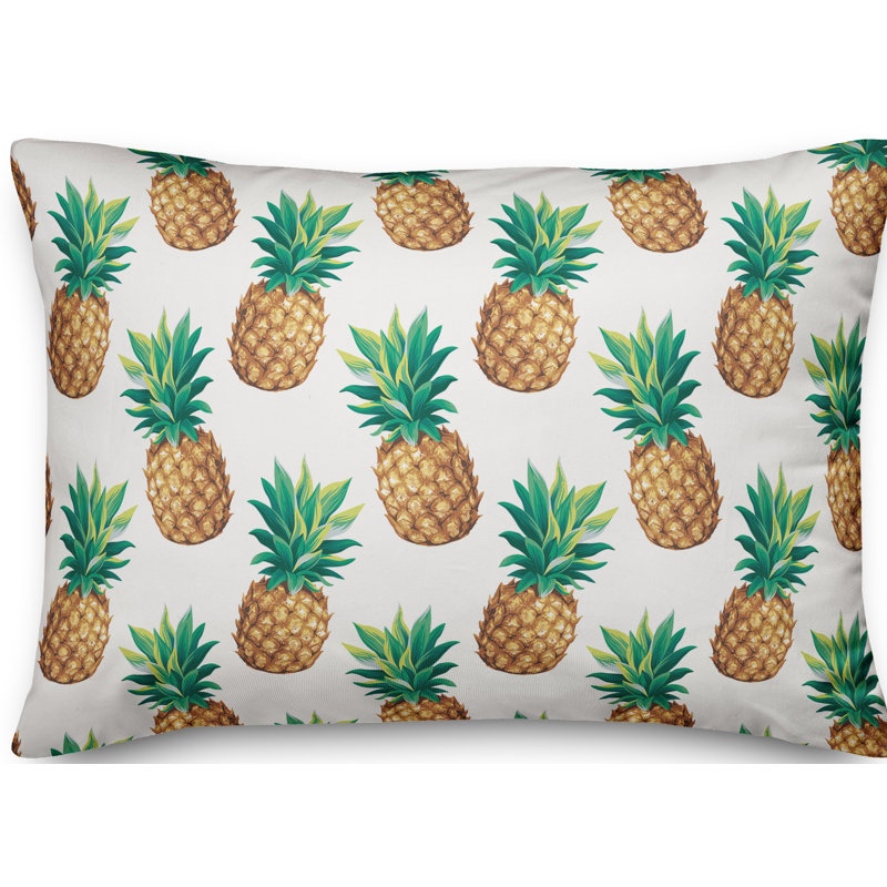  Coussin intérieur / extérieur Pineapple, Brun / vert / blanc cassé