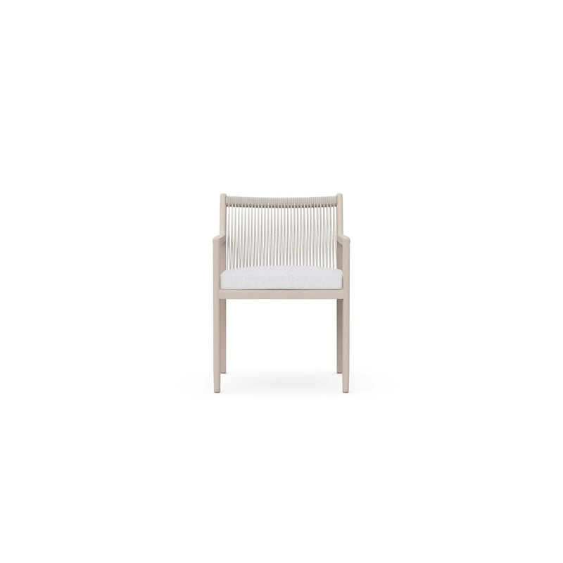Madeira Dining Chair Bronze + Fawn Cushion, Ivory/Polar