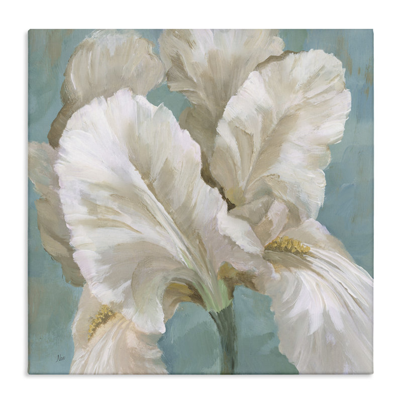 "White Iris Petals", art mural sur toile par Nan, H 24 po x l 24 po