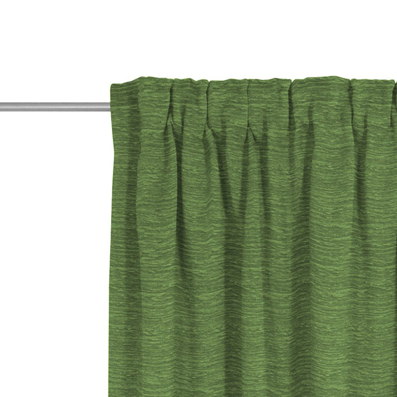 Polyacrylic Opaque Pinch Pleat Curtain Panel, 132cm Width x 315cm Drop, Dark green
