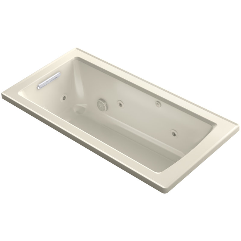 Archer 60" x 30" Drop-In Whirlpool, Almond