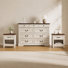 L'ensemble de chambre à coucher 3 pièces comprend une commode à 9 tiroirs et deux tables de chevet