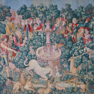 Tenture murale en coton La chasse à la licorne