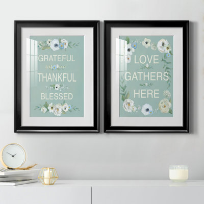 Grateful Thankful - ensemble de 2 reproductions d'art textuel