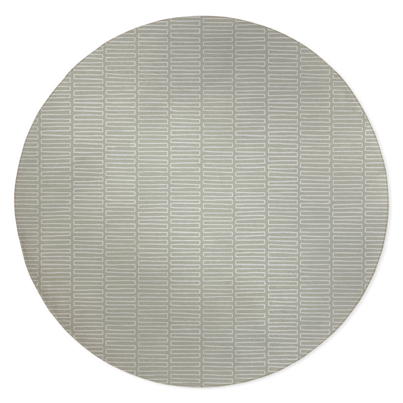 Block Maze Non-Slip Outdoor Rug, Round 5'