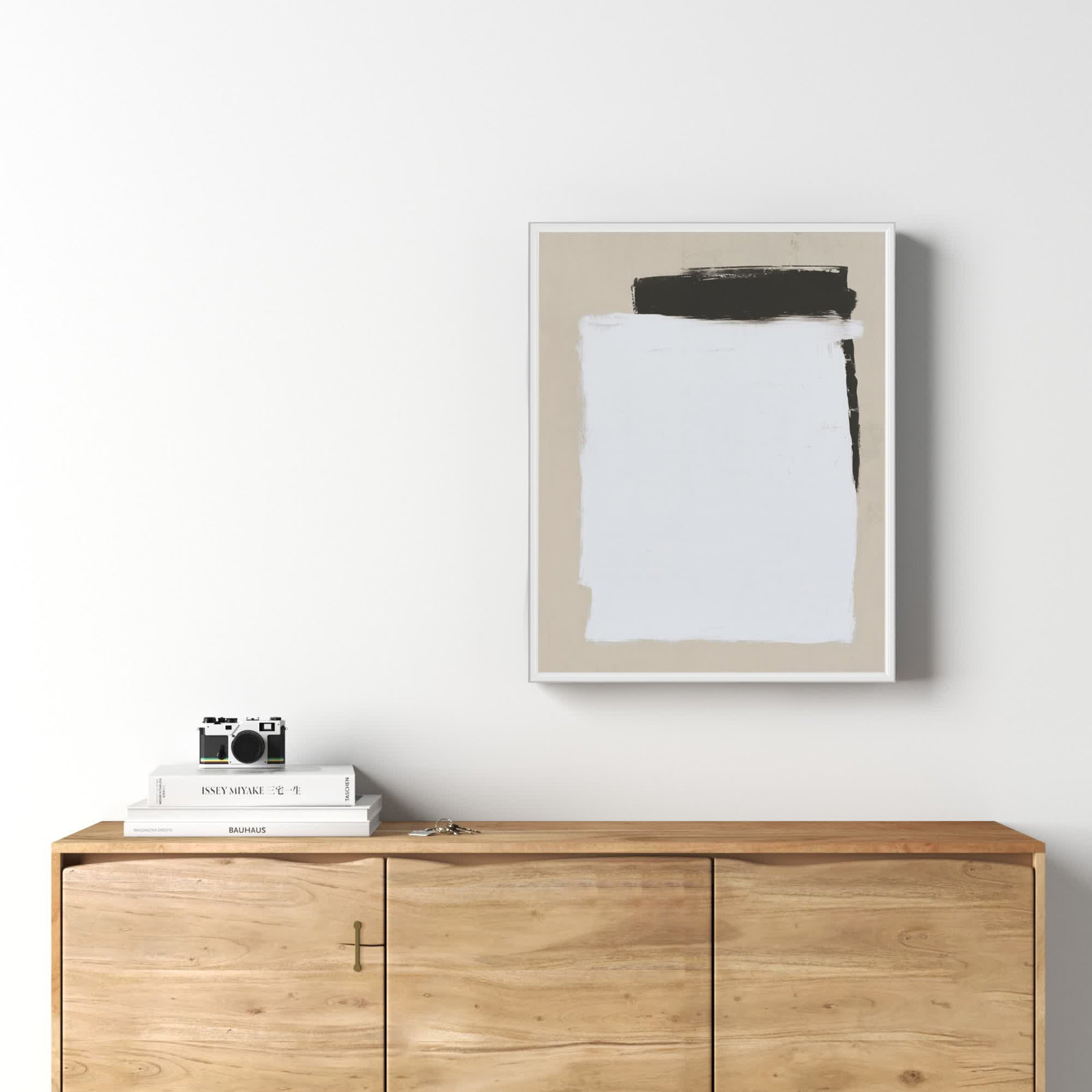 Two Mirrors, 29.5" H x 23.5" W, Framed Canvas, White