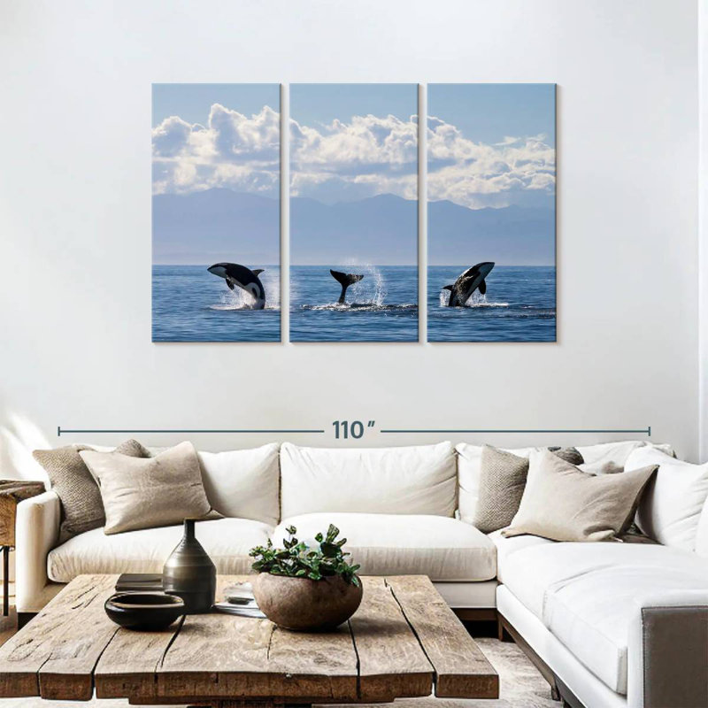 Brampt Lively Killer Whales, 48" H x 74" W