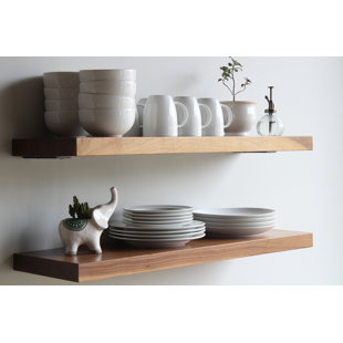 2 Piece Walnut Floating Shelf